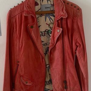 Doma Women's Coral Leather Jacket never worn fits most sizes.